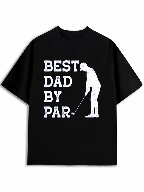 Best Dad by Par Golf Tee men's t shirts black short graphic Summer Beach Day Vacation T-Shirt Fashion Unisex Shirt Graphic Tee tshirts Classic Unisex Shirt Cotton tshirts
