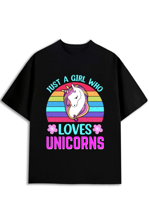 Unicorn Lover's Tee Men t shirt black graphic casual Spring and summer clothing Daytime and weekend wear Casual Unisex Shirt Graphic tshirts