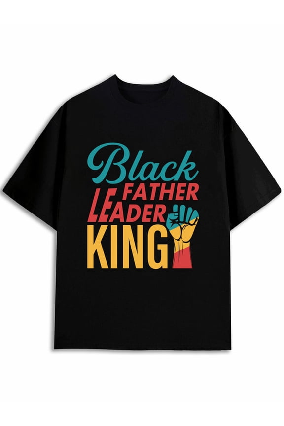 Black Father Leader King Tee Mens t-shirts black graphic funny Lightweight, perfect for casual wear, ideal for outdoor activities Retro Unisex Shirt Crewneck tshirts