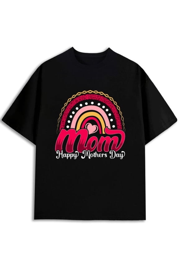 Blessed Mama Rainbow Hearts Tee t-shirt men's 2026 graphic gifts black Stylish summer outerwear Cool shirts, Funny shirts, t shirt Fashionable, printed, machine washable Weekend