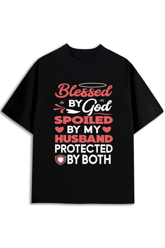 Blessed & Spoiled by Husband men t-shirt black elegant gifts Cool shirts, Funny shirts, t shirt Vintage Unisex Shirt Graphic tshirts