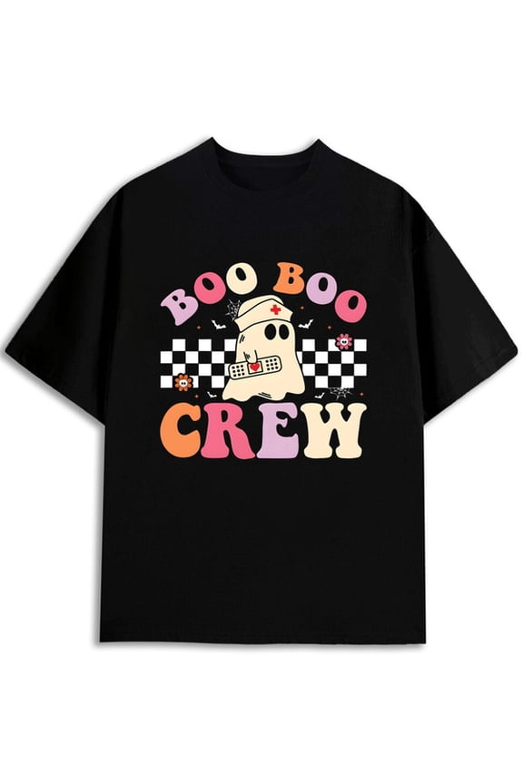 Boo Boo Crew Halloween Tee for men t shirts black graphic tees graphic For summer Casual Daily Wear Vintage Unisex Shirt Printed tshirts
