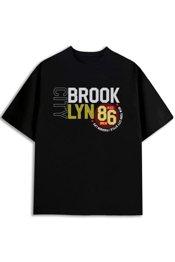 Brooklyn 86 Oversized T-Shirt Mens t shirts black graphic tees top Unique designs, summer prints Unique Design Unisex Shirt Cotton tshirts