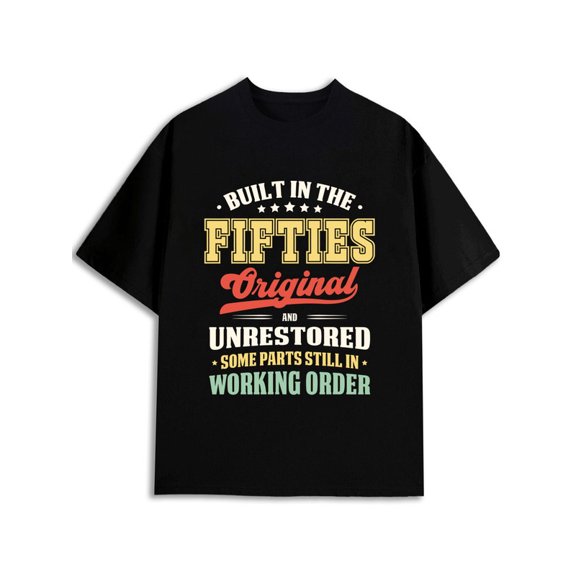 Greenink Built in the Fifties T-Shirt men's t shirt black 2026 graphic tees For summer Casual Daily Wear Classic Unisex Shirt Crewneck tshirts