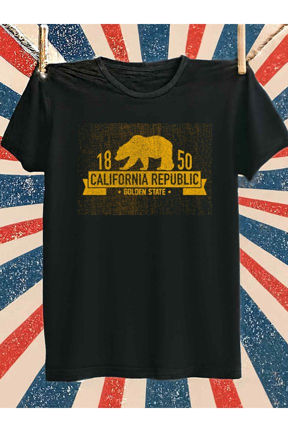 California Bear Pride Tee Men round neck T-shirt black 2026 casual t shirts For summer Fall Soft and comfortable Classic Unisex Shirt Graphic tshirts