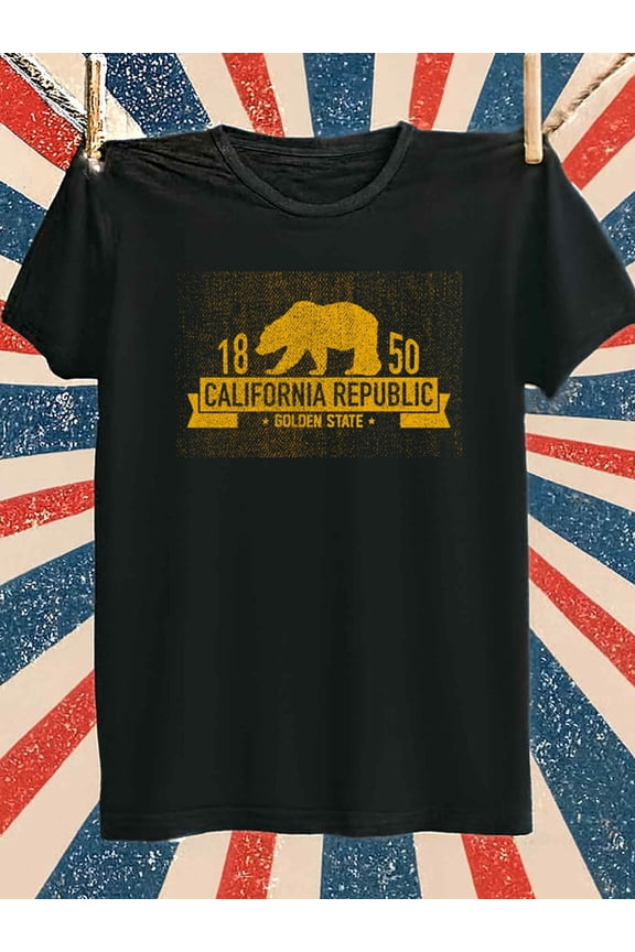 California Bear Pride Tee men t-shirt black graphic tees graphic summer and spring season Casual sportswear Basic Unisex Shirt Graphic tshirts