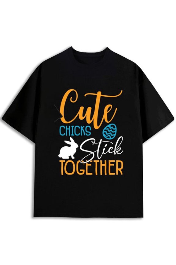 Chick Easter T-Shirt graphic t shirts Men summer top affordable black spring and summer clothing New spring and fall printed T-shirts, fashionable and trendy Breathable fabric