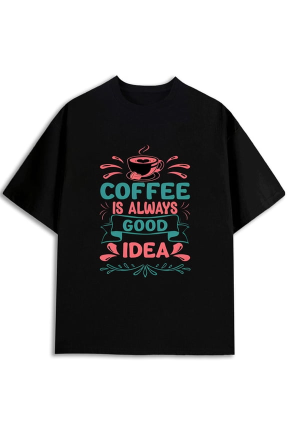 Coffee Idea T-Shirt mens graphic t shirts black graphic gifts Stylish summer outerwear Unique Design Unisex Shirt Short Sleeve tshirts