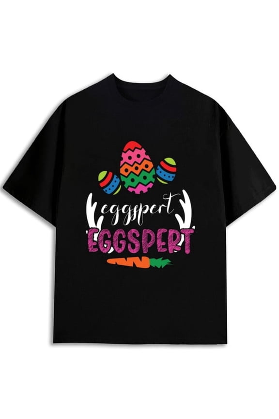 Colorful Easter Egg T-Shirt graphic t shirts Mens gifts funny affordable black New spring and autumn trendy printed T-shirts Unique designs, summer prints Casual sportswear