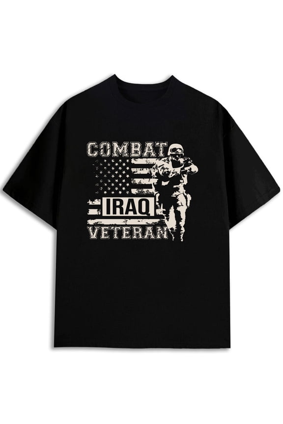 Combat Iraq Veteran T-Shirt men t shirts black elegant top Fashionable, printed, machine washable Fashion Unisex Shirt Printed tshirts