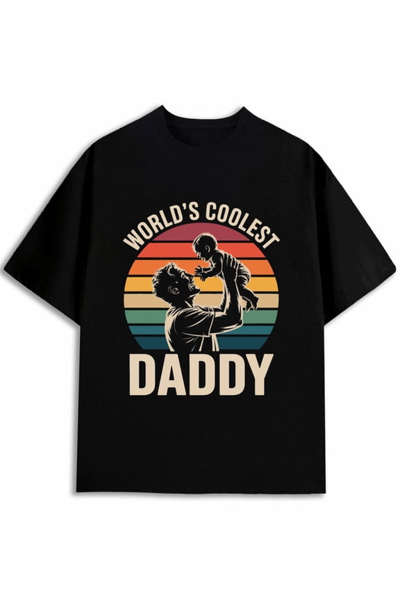 Coolest Daddy Retro T-Shirt men printed t-shirt black short casual Summer Vacation Vibes Casual Holiday Top Funny Unisex Shirt Graphic Tee tshirts