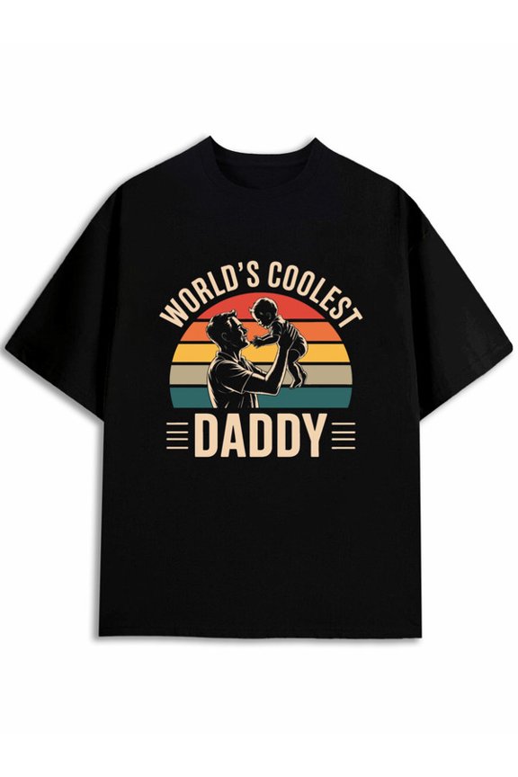 Coolest Daddy T-Shirt Men's funny t shirts black 2026 graphic Wearable year-round Retro Unisex Shirt Graphic Tee tshirts Vintage Unisex Shirt Short Sleeve tshirts