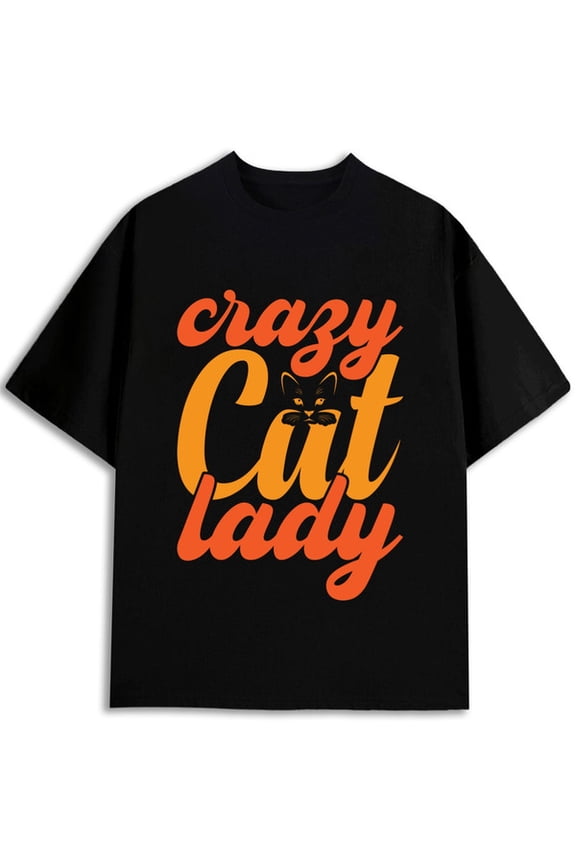 Crazy Cat Lady Tee men t-shirt black top 2026 Spring and summer clothing spring and summer clothing Original Unisex Shirt Cotton tshirts