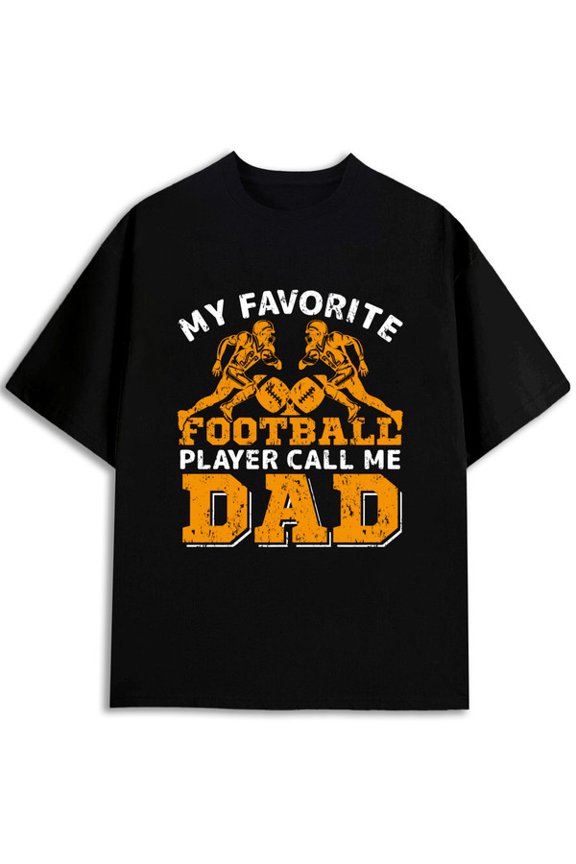 Dad's Football Pride mens Football Soccer black fun and playful, cool T-shirt, funny T-shirt World Cup gift Fashion Unisex Shirt Cotton tshirts