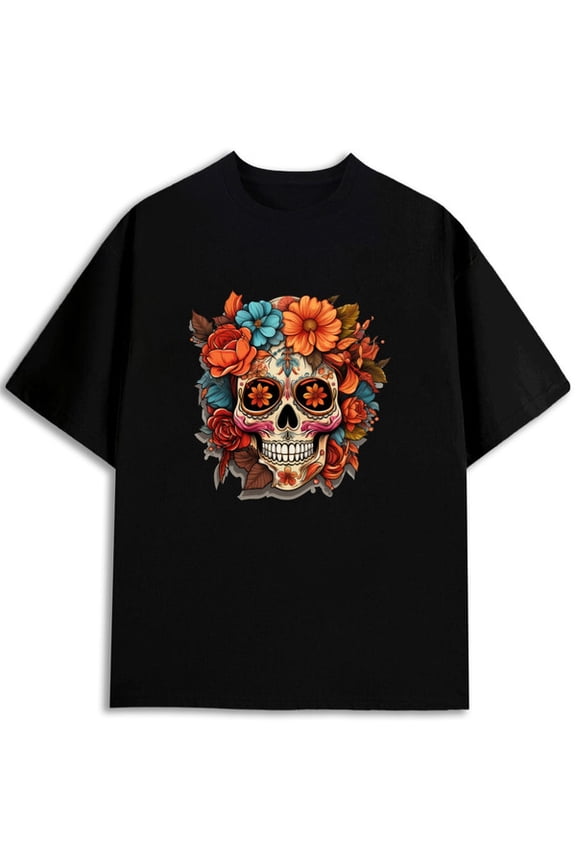 Day of the Dead Skull T-Shirt Mens graphic t shirts black top summer Spring and summer outdoor wear Original Unisex Shirt Graphic Tee tshirts