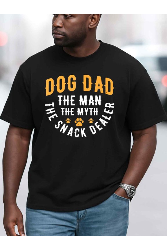 Dog Dad Snack Dealer Tee mens t shirts black casual funny Wearable year-round For summer Casual Daily Wear Funny Unisex Shirt Short Sleeve tshirts