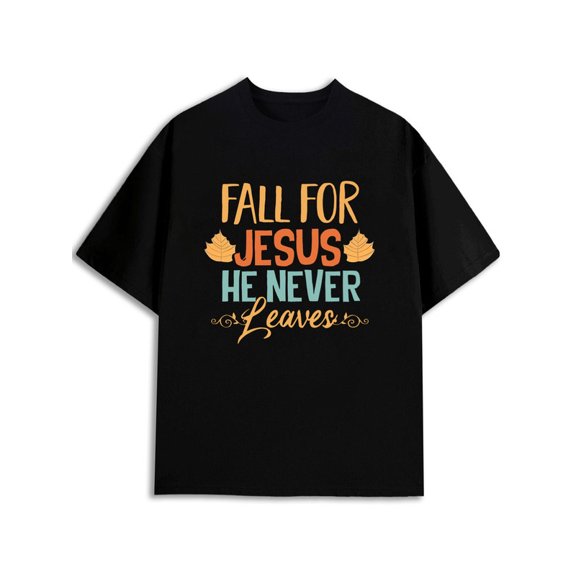 Greenink Fall For Jesus T-Shirt for men graphic t shirts black top elegantly t shirts For summer Fall Classic Unisex Shirt Short Sleeve tshirts