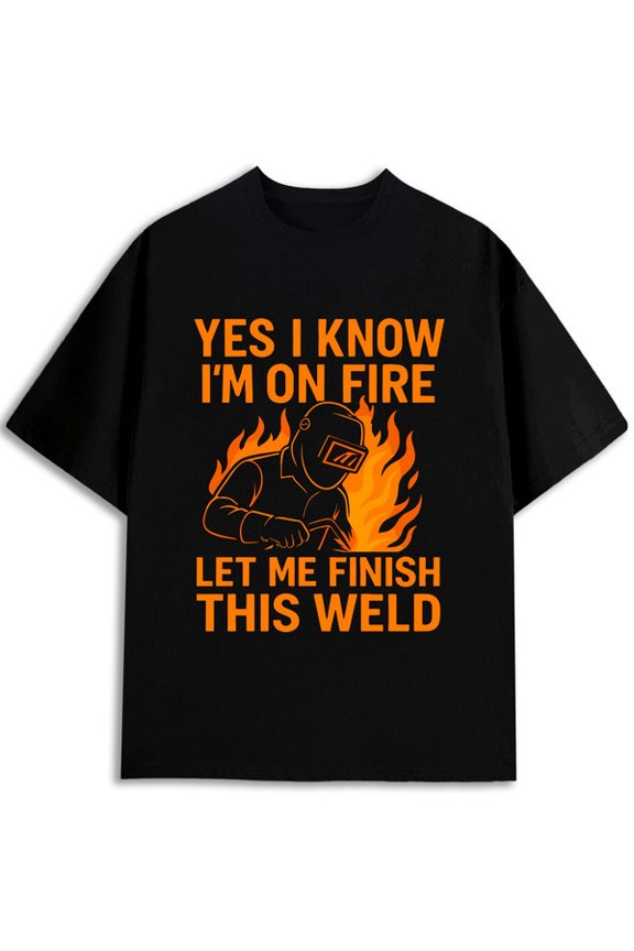 Finish This Weld T-Shirt Men's Crew neck T-shirts black elegantly elegant summer and spring season Classic Unisex Shirt Graphic Tee tshirts