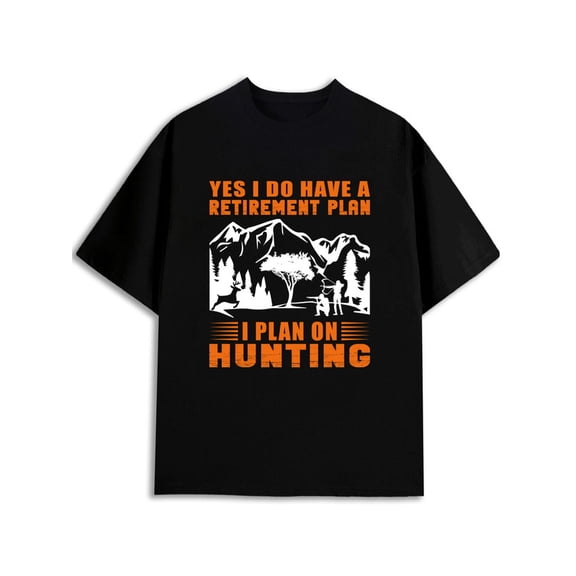 Greenink Retirement Hunting Plan Tee mens graphic t shirts black elegant 2026 Daytime and weekend wear Unique Design Unisex Shirt Cotton tshirts