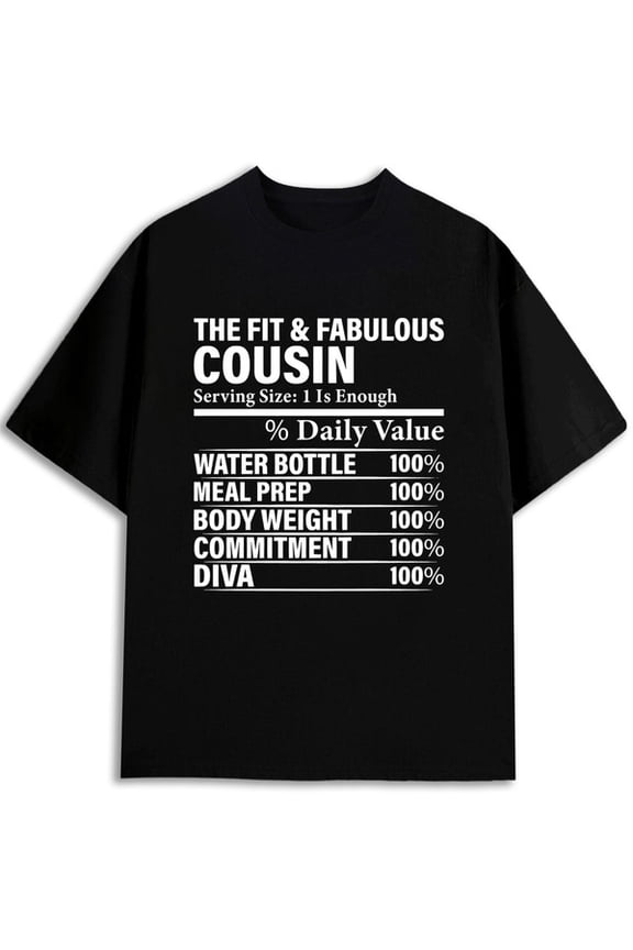 Fit & Fab Cousin T-Shirt Men's t-shirt black summer graphic tees Wearable year-round Weekend casual wear Fashion Unisex Shirt Short Sleeve tshirts