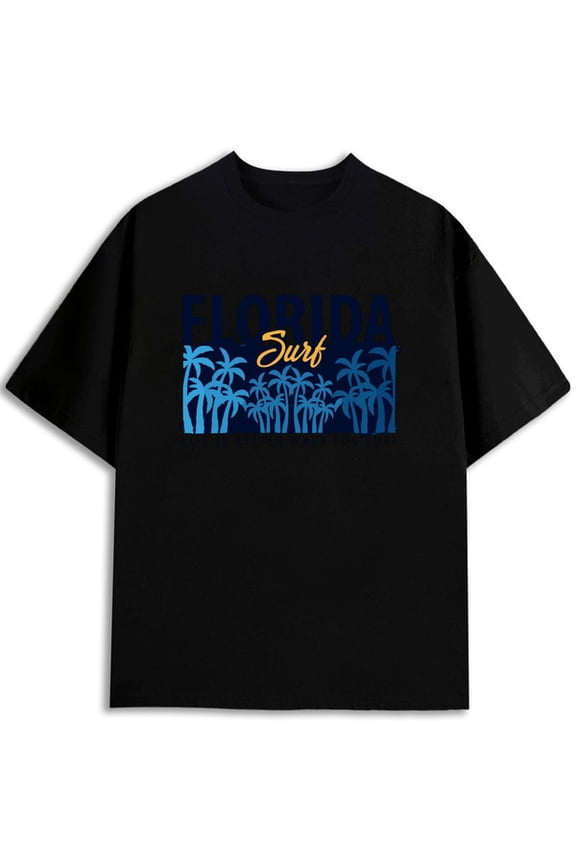 Florida Surf Palm Tee for men t shirt black elegant gifts Hip-hop street style Wearable year-round Unique Design Unisex Shirt Short Sleeve tshirts
