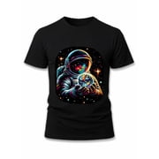 Greenink Galactic Astronaut T-Shirt men Crew neck T-shirts black funny 2026 Weekend casual wear Perfect for exercise Unique Design Unisex Shirt Cotton tshirts