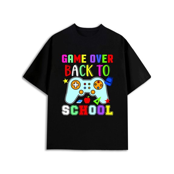 Greenink Game Over Back to School Tee men t-shirt black elegantly funny Summer wear Vintage-inspired, comfortable fit Fashion Unisex Shirt Crewneck tshirts
