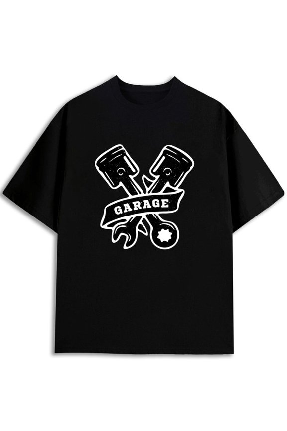 Garage Pistons T-Shirt Men's t shirt black graphic top Spring and summer outdoor wear Daily and weekend wear Funny Unisex Shirt Crewneck tshirts