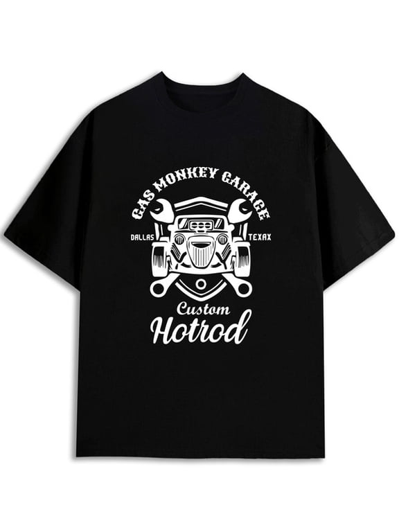 Gas Monkey Custom Hotrod Tee Mens comfort colors tshirt black casual graphic Everyday and weekend wear Trendy Unisex Shirt Printed tshirts