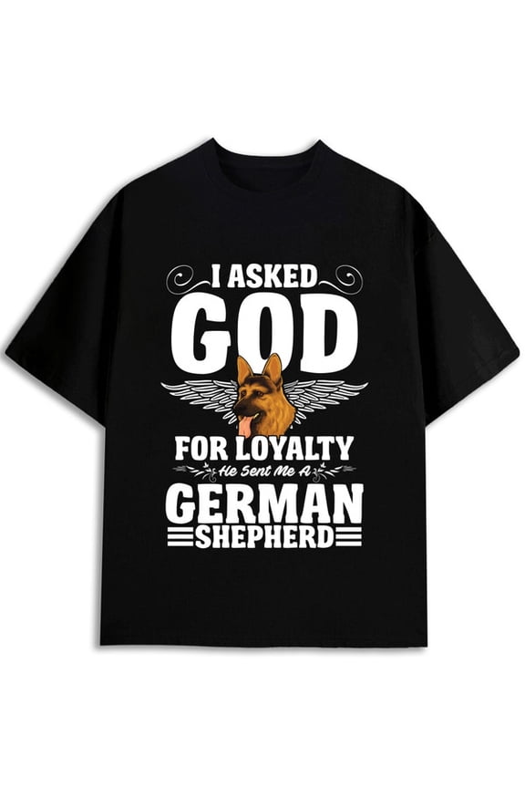 German Shepherd Loyalty T-Shirt for men graphic t shirts black elegant 2026 Weekend casual wear Wearable year-round Casual Unisex Shirt Cotton tshirts