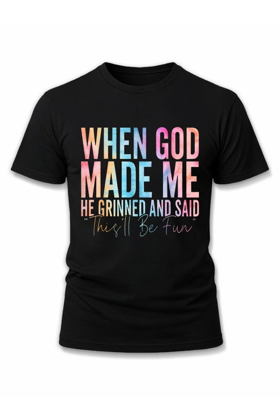 God's Fun Quote T-Shirt men graphic t shirts black limited edition elegantly summer and spring season Original Unisex Shirt Short Sleeve tshirts