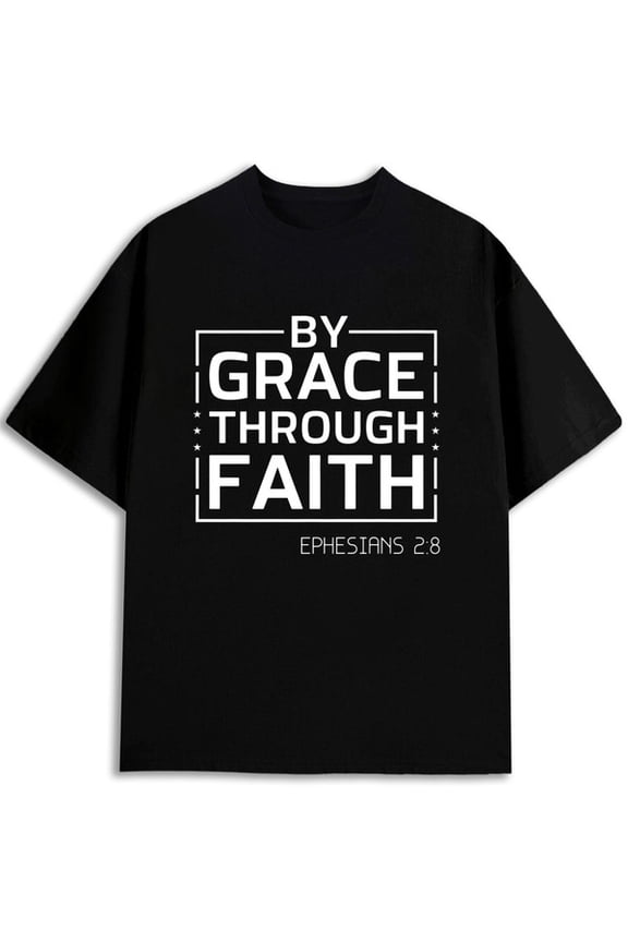 Grace Faith Bible Tee men's Christianity t shirt black Refreshing and lightweight, ideal for summer sports and leisure wear Stylish summer outerwear