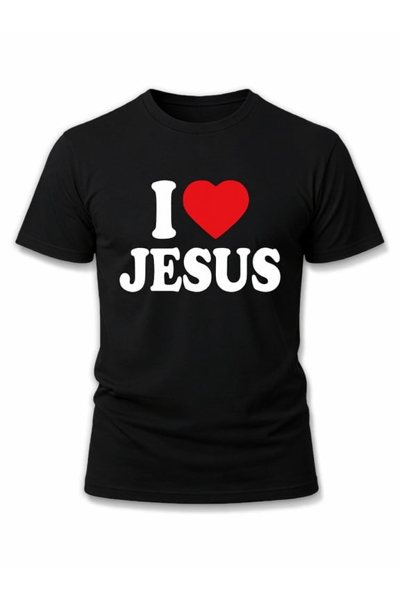 I Jesus T-Shirt Mens graphic t shirts black short casual Everyday and weekend wear Soft and comfortable Original Unisex Shirt Graphic Tee tshirts