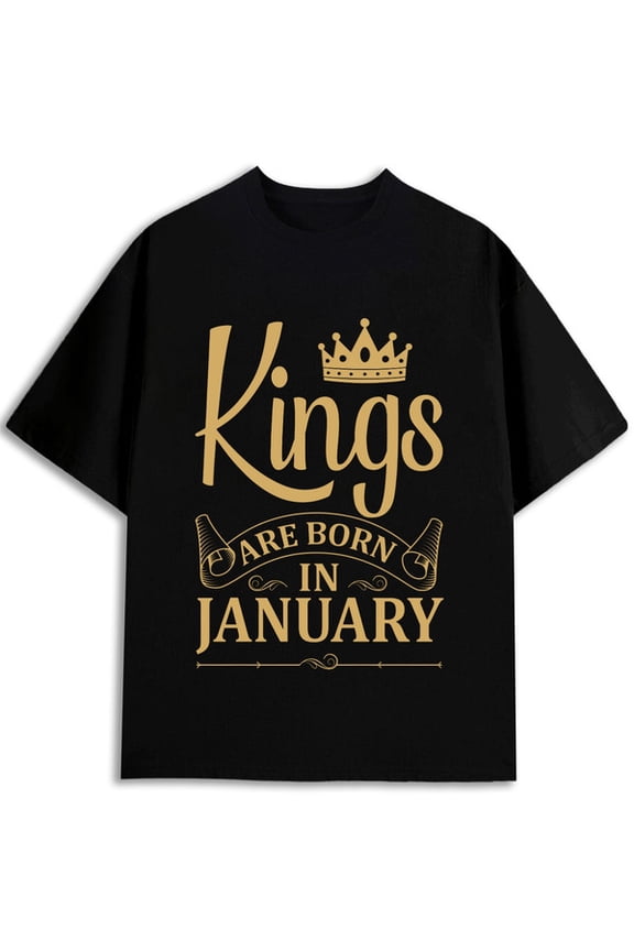 January Kings T-Shirt men round neck T-shirt black summer short Comfortable loose and fashionable T-shirt Fashion Unisex Shirt Short Sleeve tshirts