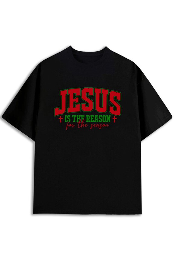 Jesus Seasonal Faith Tee Men's t-shirt black summer elegant fun and playful, cool T-shirt, funny T-shirt Fashion Unisex Shirt Short Sleeve tshirts