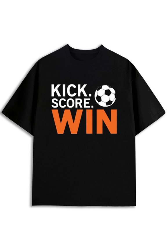 Kick Score Win Tee for men World Cup Print black Spring and summer outdoor loungewear World Cup 2026 gift Vintage Unisex Shirt Short Sleeve tshirts