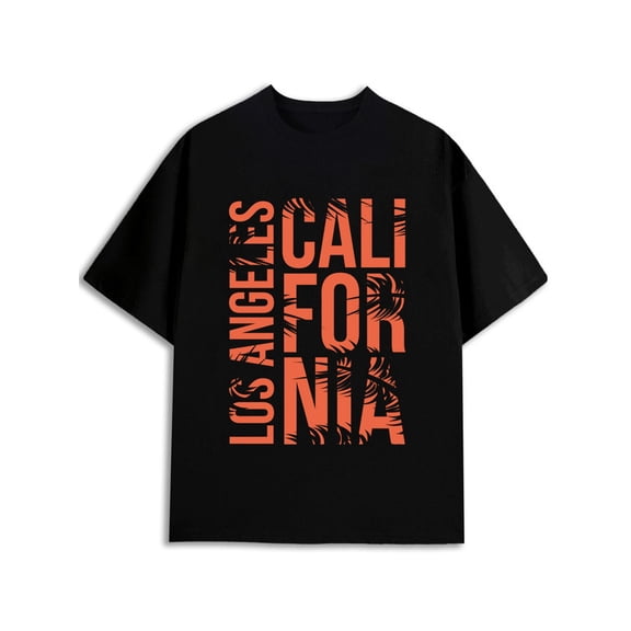 Greenink LA Cali Palm Tee Men round neck T-shirt black short 2026 fun and playful, cool T-shirt, funny T-shirt Classic Unisex Shirt Cotton tshirts