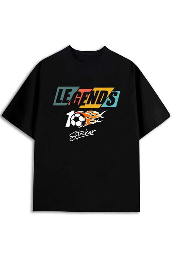 Legends Striker Tee Men World Cup black Soft and comfortable Hip-hop street style World Cup gift Fashion Unisex Shirt Printed tshirts