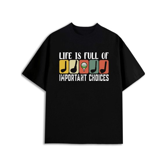 Greenink Life Choices Golf Tee Mens comfort colors tshirt black summer top Casual sportswear Daily and weekend wear Basic Unisex Shirt Printed tshirts