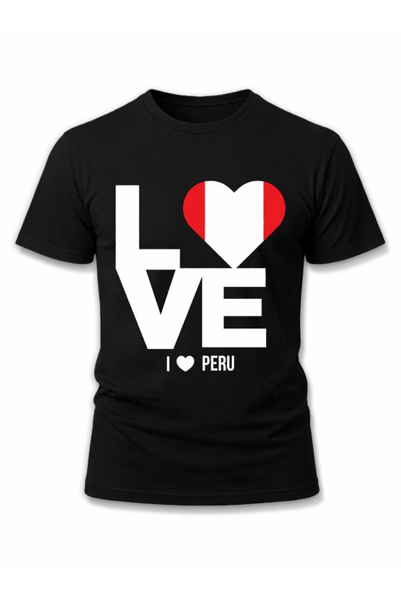 Love Peru Flag T-Shirt mens graphic t shirts black elegant summer Perfect for exercise Wearable year-round Classic Unisex Shirt Crewneck tshirts