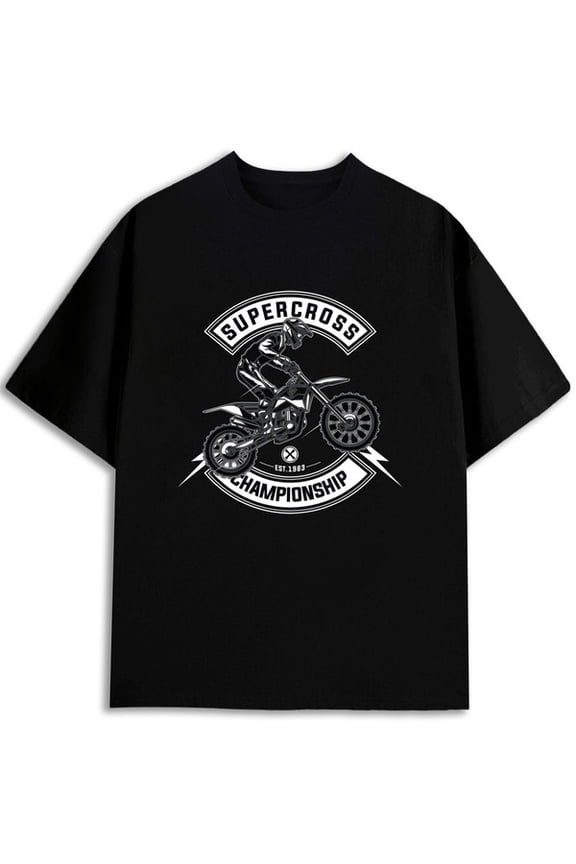 Supercross Championship Tee Men t shirts black elegant elegantly spring and summer clothing Casual sportswear Trendy Unisex Shirt Short Sleeve tshirts