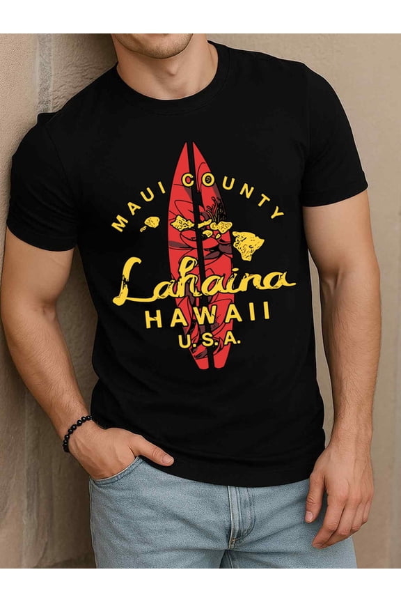 Maui Surf Style Tee Mens t-shirts black elegantly casual Cool shirts, Funny shirts, t shirt Unique Design Unisex Shirt Graphic tshirts