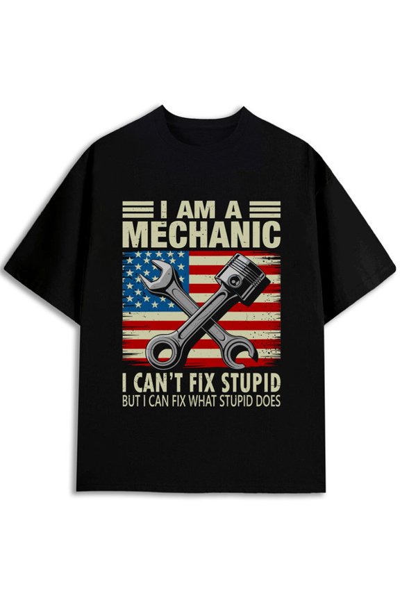 Mechanic's Pride T-Shirt men t-shirt black casual 2026 Everyday wear, suitable for the office, dates,and going out Retro Unisex Shirt Cotton tshirts