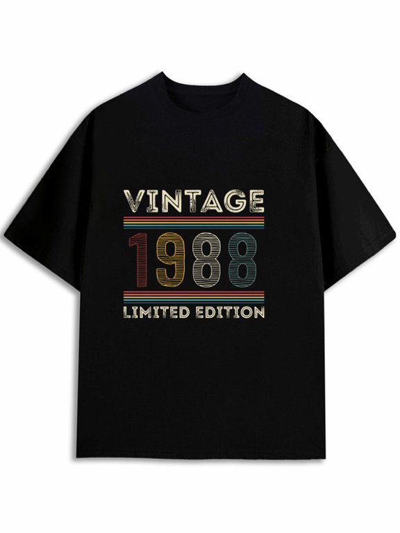Men RetroFit Graphic TShirt, Vintage 1989 Birth Year Print, 1989 Birthday Present Tee, Throwback Retro Style, Reunion Gathering & Everyday Lounge Wear