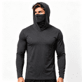 thumbnail image 1 of Greenink Men's Hooded Sun Protection Long Sleeve Shirt with Built-in Face Mask, Lightweight Quick Dry Fishing Hiking Outdoor Shirt, 1 of 5