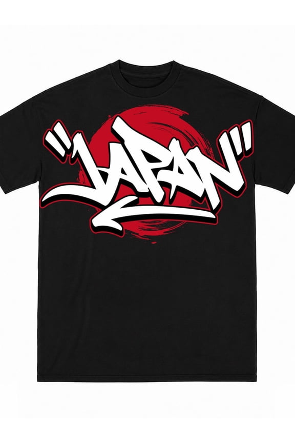 Men's Japan Graffiti T-Shirt black Y2K hip-hop Bold graphic t shirts Spring and summer clothing For summer Casual Daily Wear Soft and comfortable Comfortable outdoor activity clothing
