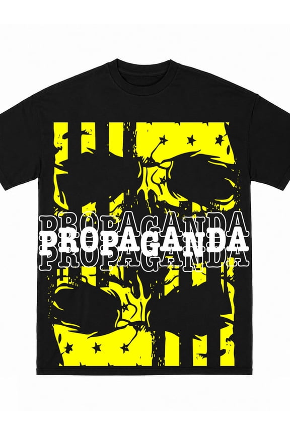 Men's Propaganda Graphic Tee black Y2K trend Oversized Graphic t shirt Breathable fabric, round neck, short sleeves Beach Day All Day Summer Casual Tee Suitable as a Father's Day gift