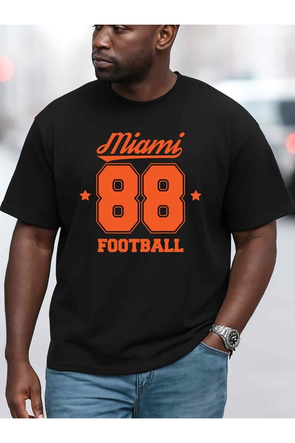 Miami 88 Football Tee mens graphic t shirts black graphic summer For summer Casual Daily Wear Basic Unisex Shirt Short Sleeve tshirts