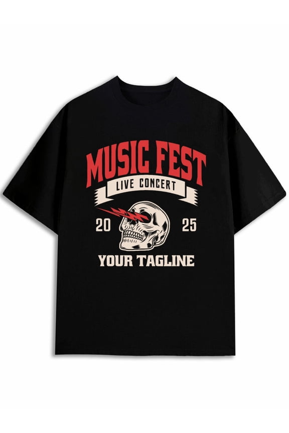 Music Fest Live Concert Tee Men t-shirt black graphic casual spring and summer clothing Unique Design Unisex Shirt Cotton tshirts