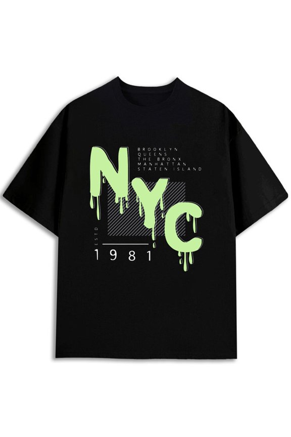 NYC 1981 Graffiti T-Shirt Men's funny t shirts black limited edition elegant Spring and summer clothing Basic Unisex Shirt Crewneck tshirts